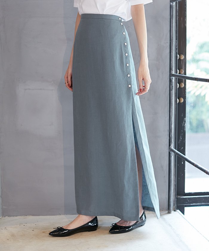 Uaf9 Jupe リネンロングスカート アニエスベー ファム Agnes B Femme Magaseek