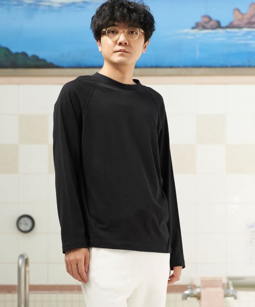 URBAN RESEARCH(アーバンリサーチ)/URBAN SENTO×HAAG　CREW－NECK LONG－SLEEVE CUT AND SEW/BLACK
