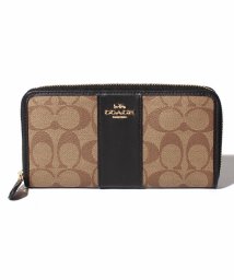 COACH(コーチ)/【COACH】コーチ ラウンドファスナー F54630 ACCORDIONZIP WALLET/カーキ/ブラック