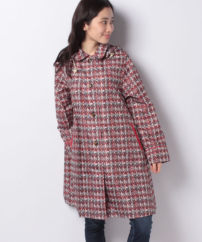 美品 LEONARD ナイロンコート 雨天用 Aライン ブラック 着る Lサイズ