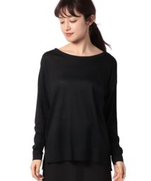 BENETTON (women)(ベネトン（レディース）)/リヨセルコットンロングTシャツ・カットソー/ブラック