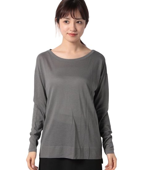 BENETTON (women)(ベネトン（レディース）)/リヨセルコットンロングTシャツ・カットソー/グレー