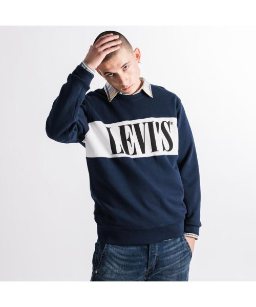 Levi's(リーバイス)/LOGO COLORBLOCK CREW DRESS BLUES/ WHITE/BLUES