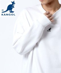 MARUKAWA(マルカワ)/【KANGOL】カンゴール ビッグシルエット ミニロゴ刺繍/袖ロゴ/バックロゴ/プリント 裏毛 スウェットトレーナー ユニセックス/ホワイト