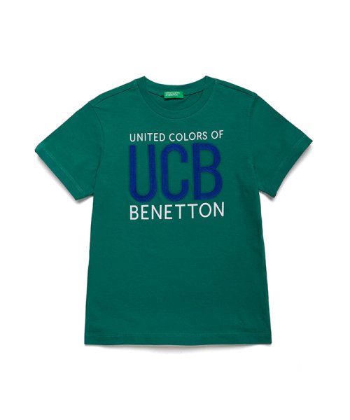 BENETTON (UNITED COLORS OF BENETTON BOYS)(ユナイテッド　カラーズ　オブ　ベネトン　ボーイズ)/ベーシックロゴプリントTシャツ・カットソー/グリーン