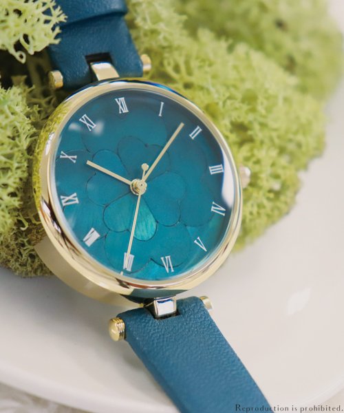 nattito(ナティート)/【メーカー直営店】腕時計 レディース 革ベルト パール ハート風 ロムルス GY005/グリーン