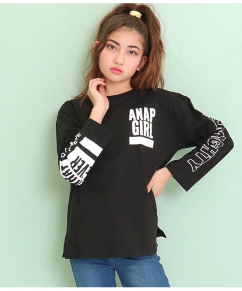 ANAP　GiRL(アナップガール)/ビッグサイズロングTシャツ/ブラック