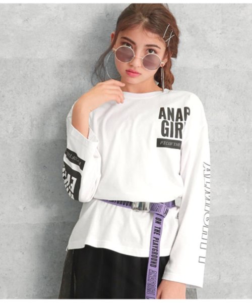 ANAP　GiRL(アナップガール)/ビッグサイズロングTシャツ/ホワイト