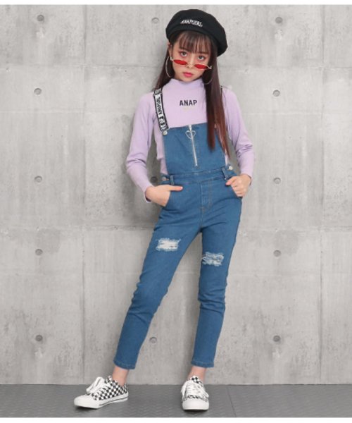 ハートジップ付スキニーサロペット アナップガール Anap Girl Magaseek