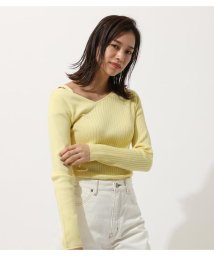 AZUL by moussy(アズールバイマウジー)/SHOULDER STRAP KNIT TOPS/L/YEL1