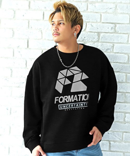 セール リフレクトプリントトレーナー トレーナー メンズ ビッグシルエット プリント ロゴ スウェット ラグスタイル Luxstyle Magaseek