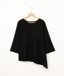 coen(coen)/【WEB限定】アシンメトリーチュニックTシャツ/BLACK