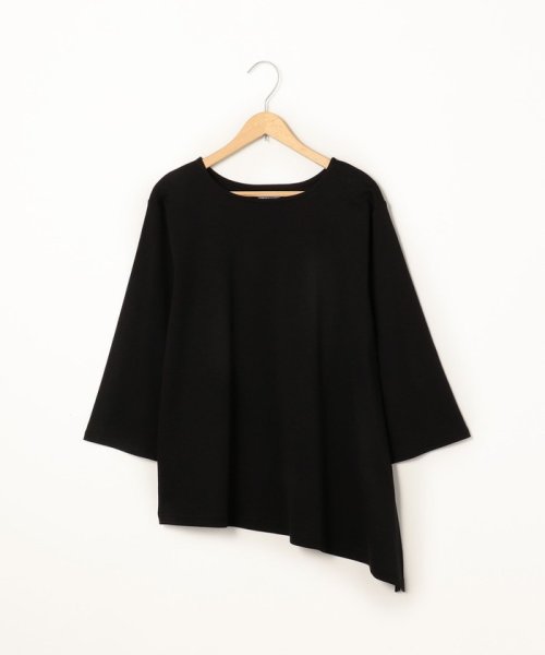 coen(coen)/【WEB限定】アシンメトリーチュニックTシャツ/BLACK