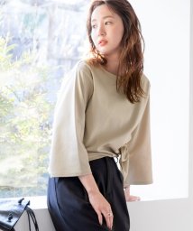 coen(coen)/【WEB限定】アシンメトリーチュニックTシャツ/BEIGE