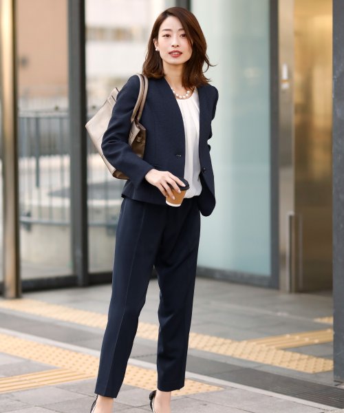 ノーカラー ジャケット スーツ プールヴー Pourvous Magaseek ノーカラー ジャケット スーツ プールヴー Pourvous Magaseek