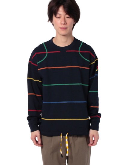 BENETTON (mens)(ベネトン（メンズ）)/カラーロックステッチスウェットトップス/ネイビー