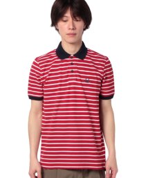 BENETTON (mens)(ベネトン（メンズ）)/ボーダー鹿の子ポロシャツ/レッド