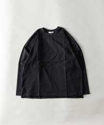 Nylaus(ナイラス)/ヘビーウエイト ポケット付き ルーズロングTシャツ/ブラック