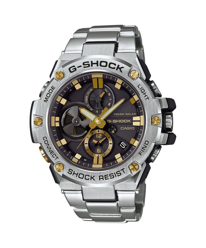 G Shock G Steel Gスチール クロノグラフ スマートフォンリンク Gst B100d 1a9jf ブラック ゴールド 502927585 ジーショック G Shock Magaseek