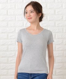 Lace Ladies(レースレディース)/カップ付き半袖Tシャツ トップスインナー/グレー