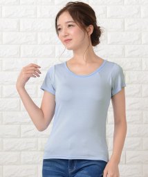 Lace Ladies(レースレディース)/カップ付き半袖Tシャツ トップスインナー/ライトブルー