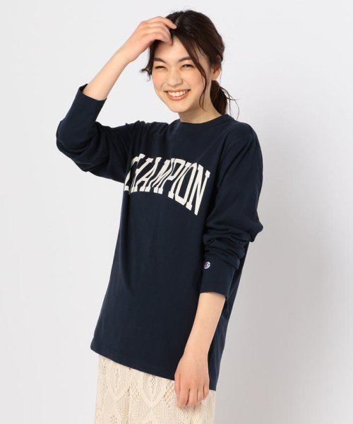 FREDY&GLOSTER(フレディアンドグロスター)/【Champion/チャンピオン】LONG SLEEVE ロゴTシャツ/ネイビー