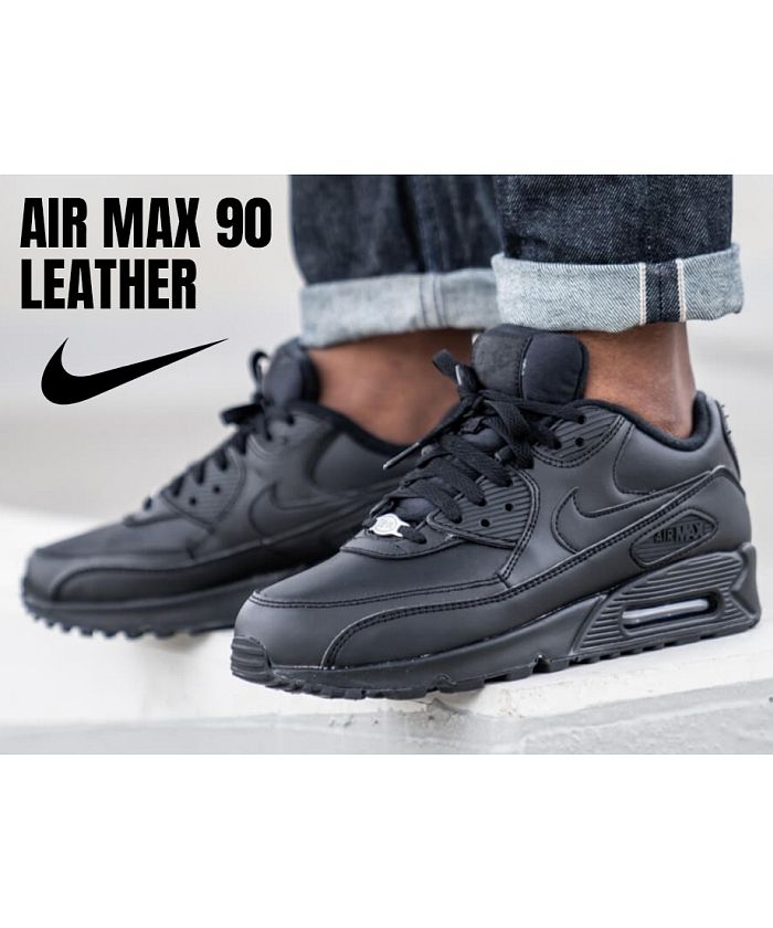 NIKE AIR MAX 90 LEATHER ナイキ エアマックス90 スニーカー メンズ レディース ブラック 黒 302519－001  [1/17 再入荷