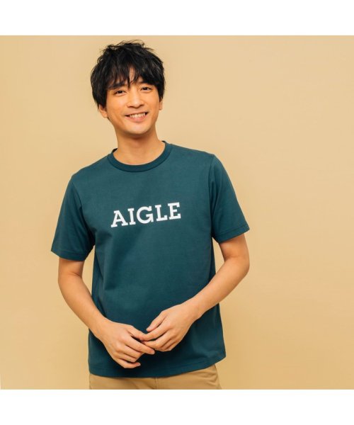 ＡＩＧＬＥ MEN(エーグル　メンズ)/吸水速乾 エーグル グラフィック ロゴTシャツ/ダークブルー