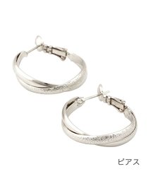 cream dot(クリームドット)/スターダスト加工がアクセントのフープイヤリング/ピアス/シルバー系1