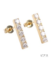 cream dot/気品漂う、5連パールorビジューのバーピアス/イヤリング/503005886