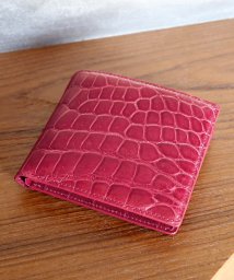 sankyoshokai(サンキョウショウカイ)/クロコダイルレザー折り財布シャイニング加工両カード/ピンク