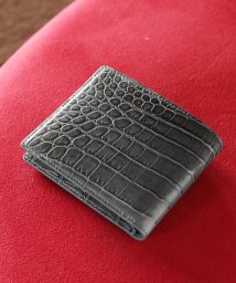 sankyoshokai(サンキョウショウカイ)/クロコダイルレザー折り財布マット加工両カード/ダークグレー