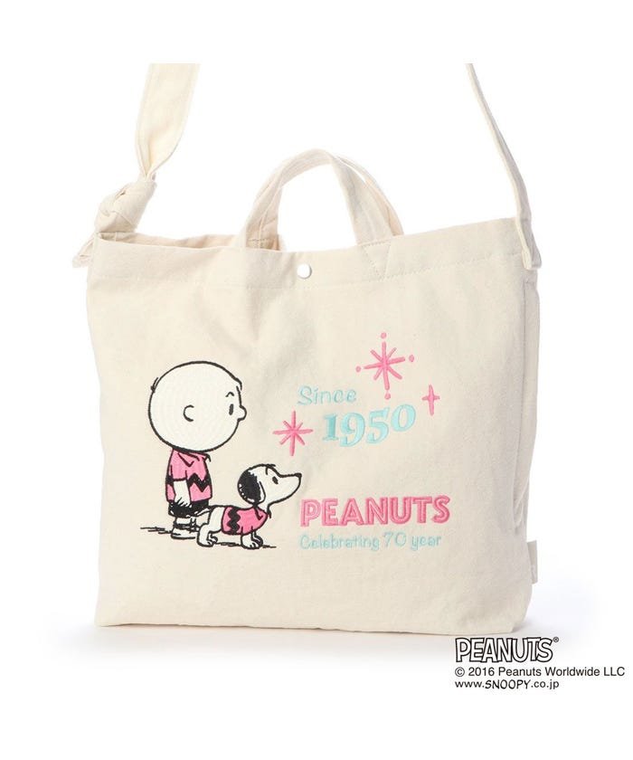 ルートート Rootote Snoopy スヌーピー キャンバス ショルダー 刺繍 トートバッグ トール 2waypeanuts 70years ルートート Rootote Magaseek