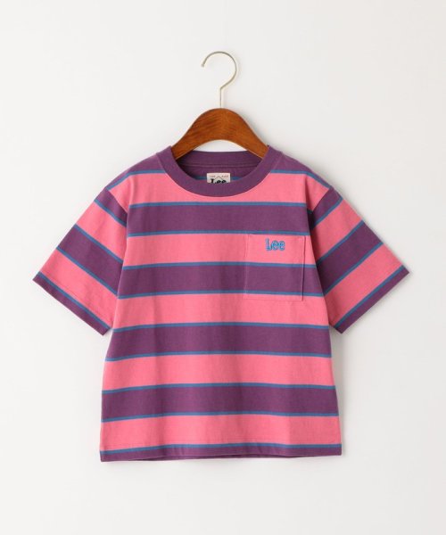 green label relaxing （Kids）(グリーンレーベルリラクシング（キッズ）)/【キッズ】〔WEB限定〕LEE（リー）マルチボーダーTシャツ/PINK