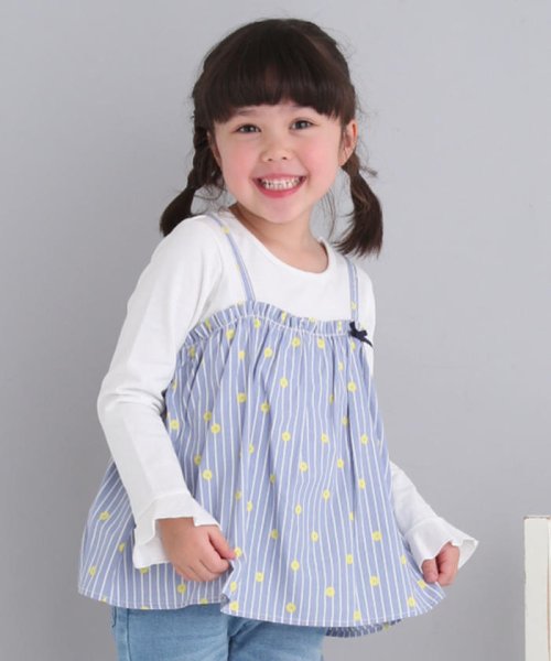 天竺キャミレイヤード風tシャツ ノイユ エーム べべ Noeil Aime Bebe Magaseek