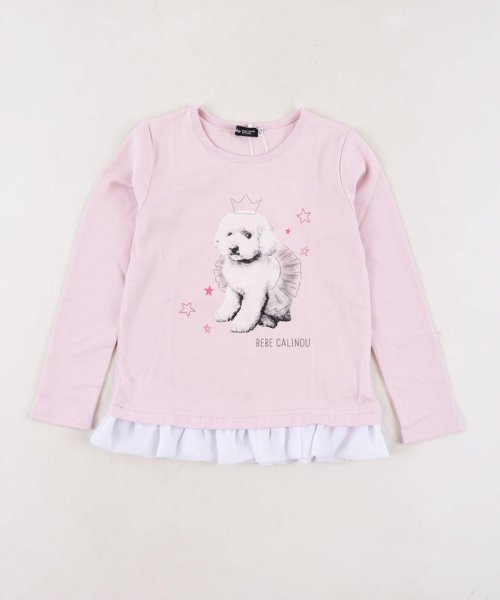 セール Dog Cat アニマル プリント 裾 フリル Tシャツ 80cm 140cm ベベ Bebe Magaseek