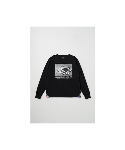 RODEO CROWNS WIDE BOWL(ロデオクラウンズワイドボウル)/BURGER L／S Tシャツ/BLK