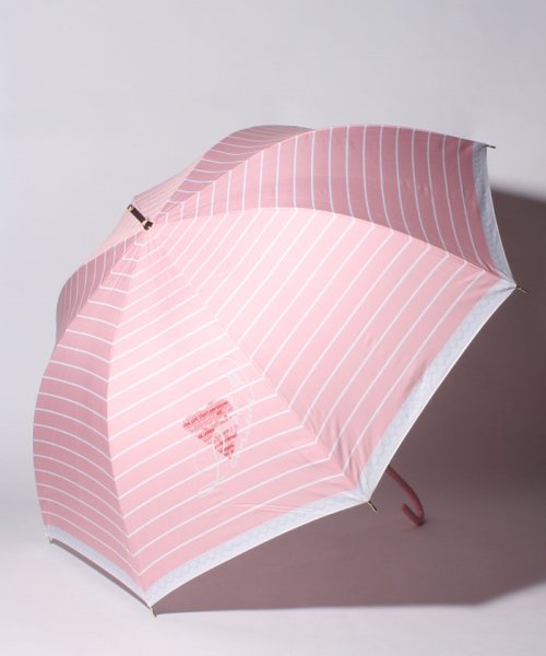 LANVIN en Bleu(umbrella)(ランバンオンブルー（傘）)/耐風傘　130周年記念ボーダー/ピンク