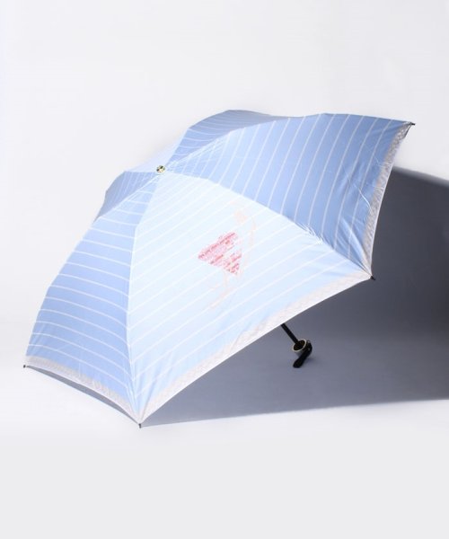 LANVIN en Bleu(umbrella)(ランバンオンブルー（傘）)/折りたたみ傘　130周年記念ボーダー/サックスブルー