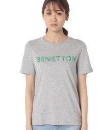 BENETTON (women)(ベネトン（レディース）)/モダールコットンブランドロゴ半袖Tシャツ・カットソー/グレー