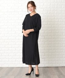 Lace Ladies/七分袖ロング丈後ろプリーツワンピース・ドレス/502942068