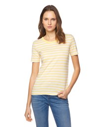 BENETTON (women)(ベネトン（レディース）)/コットン細ボーダー半袖Tシャツ・カットソー/ホワイト×イエロー