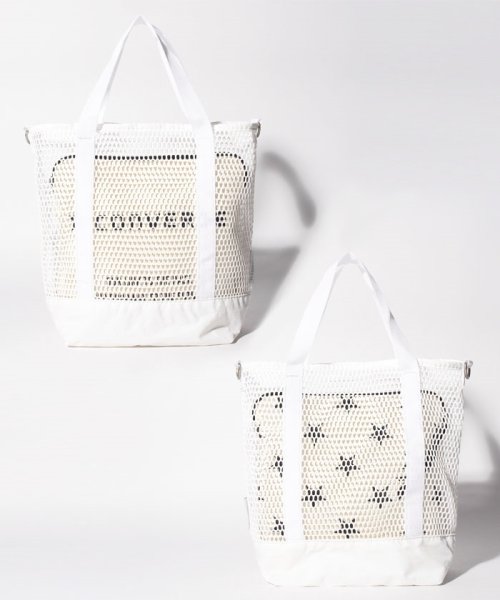 CONVERSE(CONVERSE)/MESH STAR PRINT 2WAY SHOULDER BAG/ﾎﾜｲﾄ