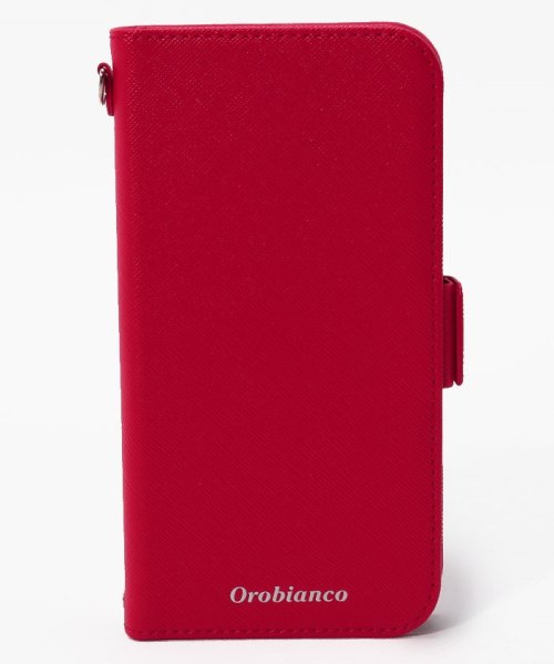 Orobianco（Smartphonecase）(オロビアンコ（スマホケース）)/サフィアーノ調" PU Leather Book Type Case（iPhone 11）/RED