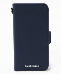 Orobianco（Smartphonecase）(オロビアンコ（スマホケース）)/”サフィアーノ調” PU Leather Book Type Case（iPhone 11 Pro）/NAVY