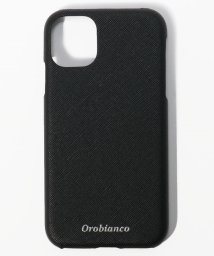 Orobianco（Smartphonecase）(オロビアンコ（スマホケース）)/サフィアーノ調" PU Leather Back Case(iPhone 11)/BLACK