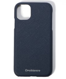 Orobianco（Smartphonecase）(オロビアンコ（スマホケース）)/サフィアーノ調" PU Leather Back Case(iPhone 11)/NAVY