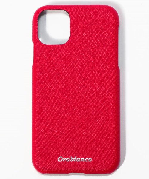 Orobianco（Smartphonecase）(オロビアンコ（スマホケース）)/サフィアーノ調" PU Leather Back Case(iPhone 11)/RED
