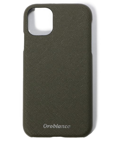 Orobianco（Smartphonecase）(オロビアンコ（スマホケース）)/サフィアーノ調" PU Leather Back Case(iPhone 11)/KHAKI