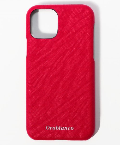 Orobianco（Smartphonecase）(オロビアンコ（スマホケース）)/サフィアーノ調” PU Leather Back Case(iPhone 11Pro)/RED